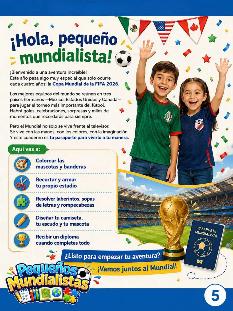Página 5 del cuaderno Pequeños Mundialistas