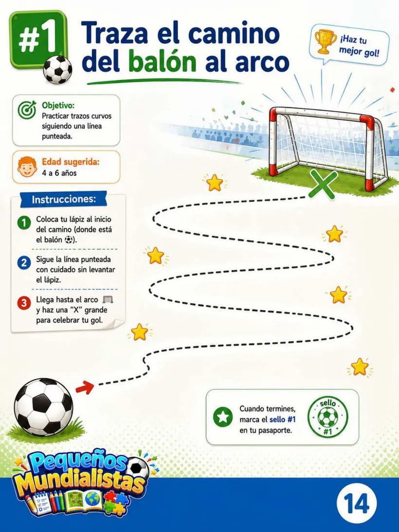 Página 14 del cuaderno Pequeños Mundialistas