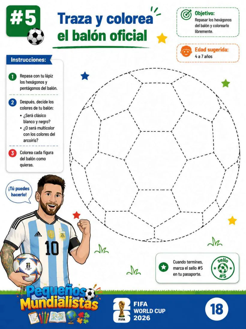 Página 18 del cuaderno Pequeños Mundialistas