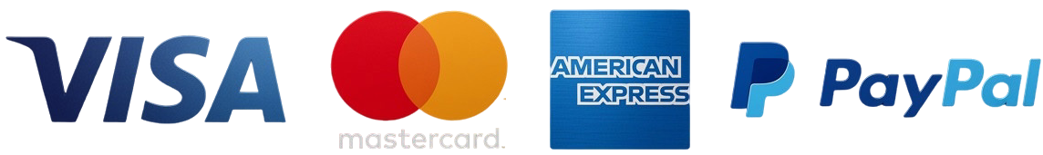 Métodos de pago: Visa, Mastercard, American Express, PayPal